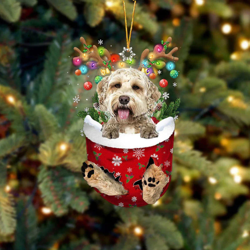 Cute Christmas Sock Dog Ornament