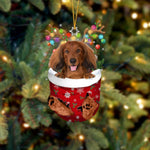 Cute Christmas Sock Dog Ornament