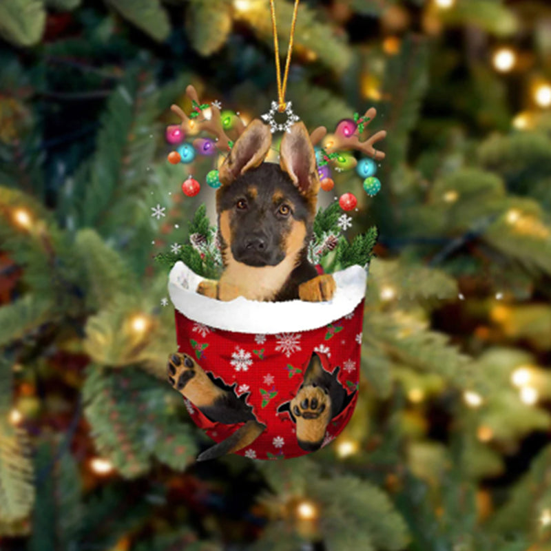 Cute Christmas Sock Dog Ornament