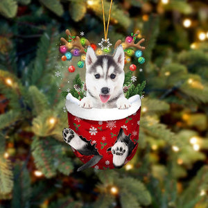 Cute Christmas Sock Dog Ornament