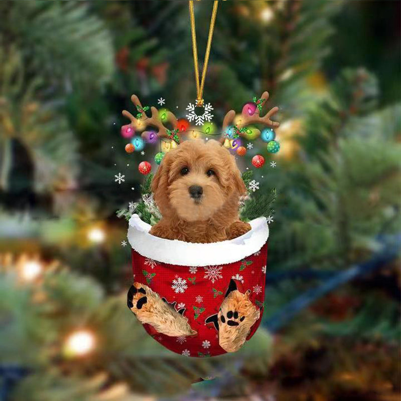 Cute Christmas Sock Dog Ornament