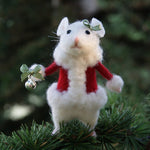 Felt Mouse and Pumpkin Ornament