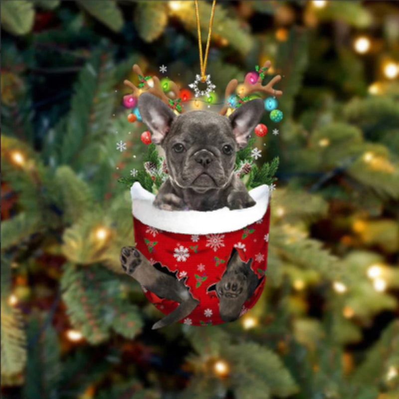 Cute Christmas Sock Dog Ornament