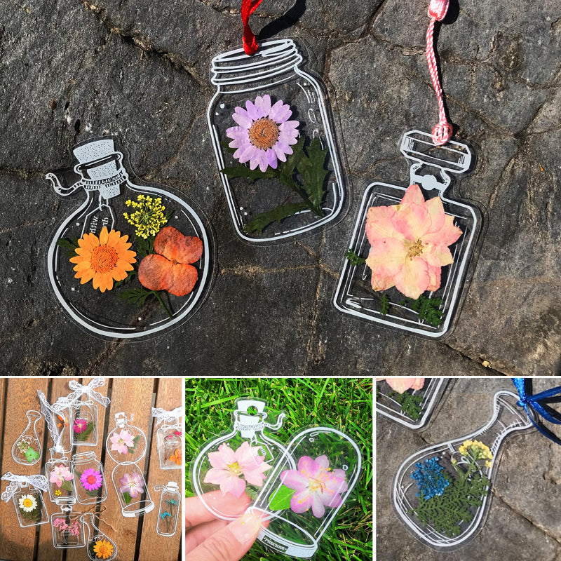 Transparent Dried Flower Bookmarks(30pcs/set)