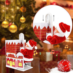 🎅Electric Chimney Climbing Santa Claus Musical Toys🎄