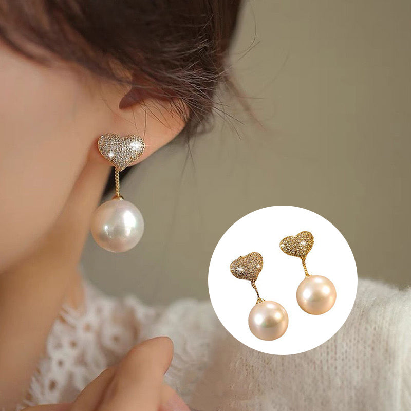 Heart Pearl Earrings