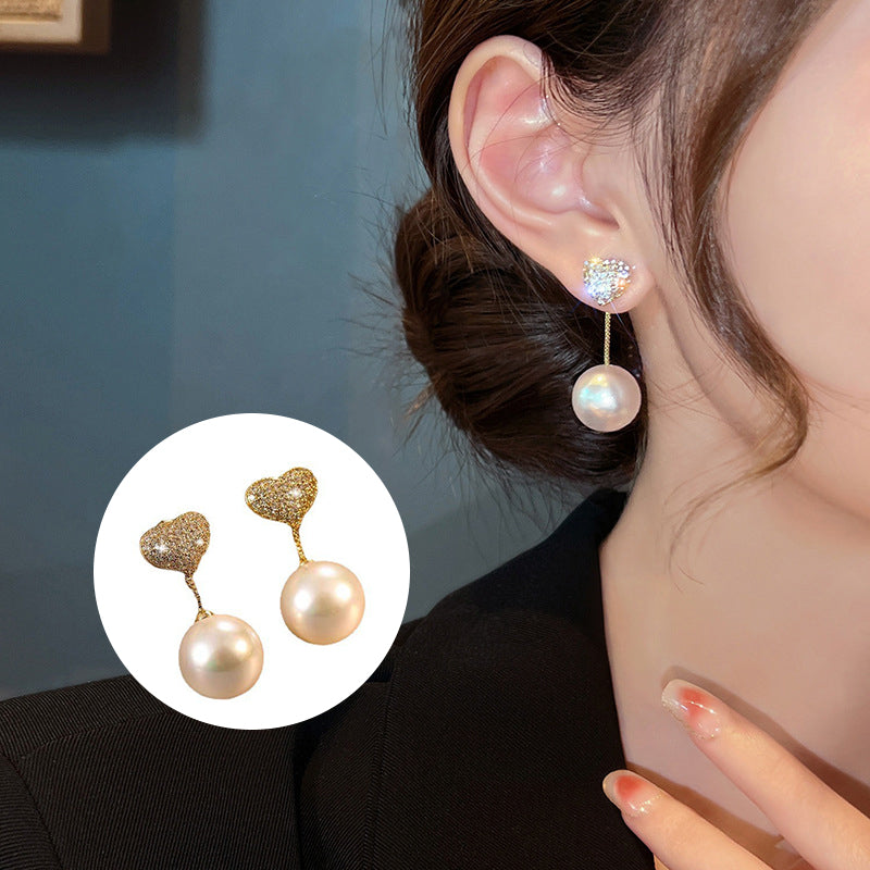 Heart Pearl Earrings