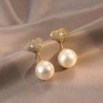 Heart Pearl Earrings