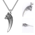 '' Never give up '' Wolf Necklace