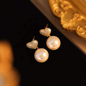 Heart Pearl Earrings