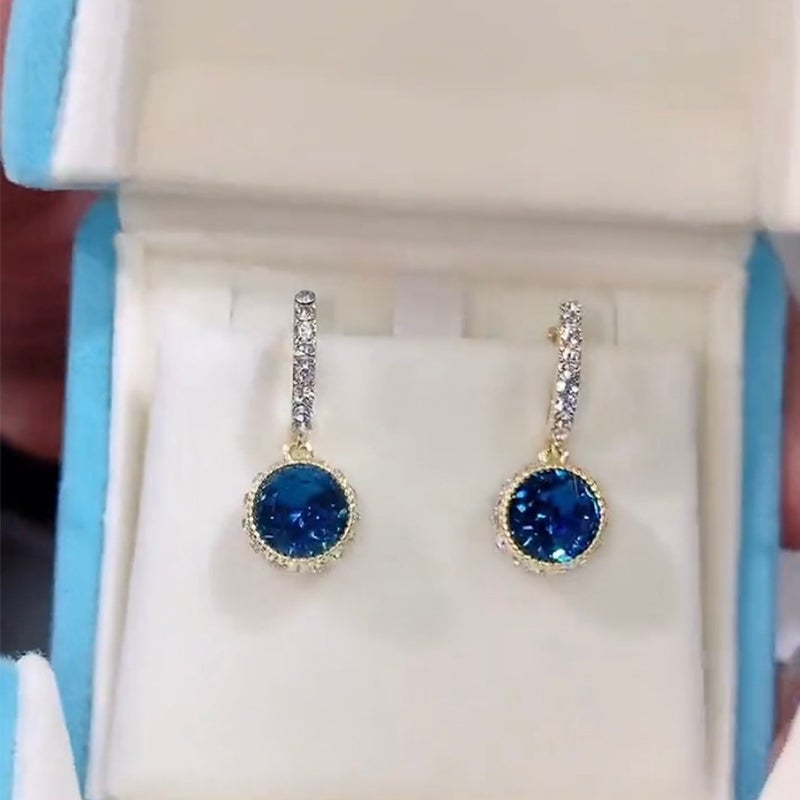 Blue Crystal Earrings