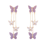 Crystal Butterfly Tassel Earrings