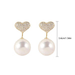 Heart Pearl Earrings