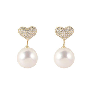 Heart Pearl Earrings