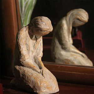 🎄Sweet Hour of Prayer, beautiful hand cast inspirational sculpture of woman praying