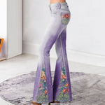 Fashion Ombre Floral Print Wide Leg Pants