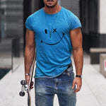 Men's Smile Round Neck Short Sleeve T-shirt