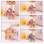 Cute Lucky Pink Elephant Large Crystal Rhinestone keychain