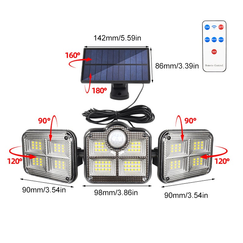 Triple LED Solar Wall Light（Free Shipping）