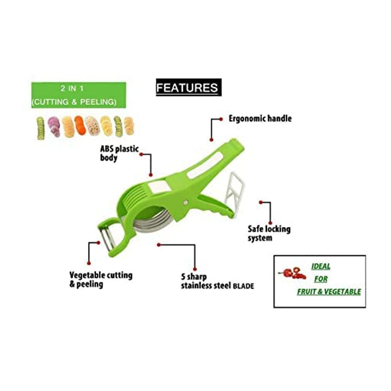 🌽🥦🍅 2 in 1 Vegetable Cutter with Peeler