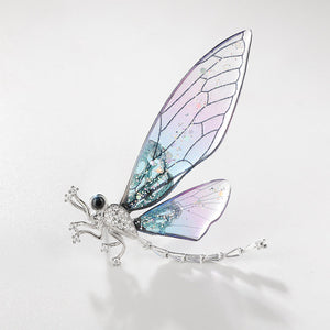 Crystal Rhinestone Dragonfly Brooch Pin