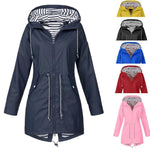 Long waterproof hooded jacket