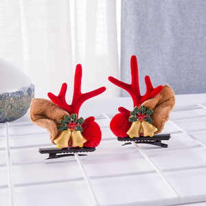 Christmas New Antler Plush Hairpins