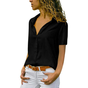 Ladies Casual Chiffon Solid T-Shirt