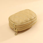 Diamond Textured Leather Double Layer Clutch Wallet