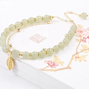 Hetian Jade Bracelet with Leaf