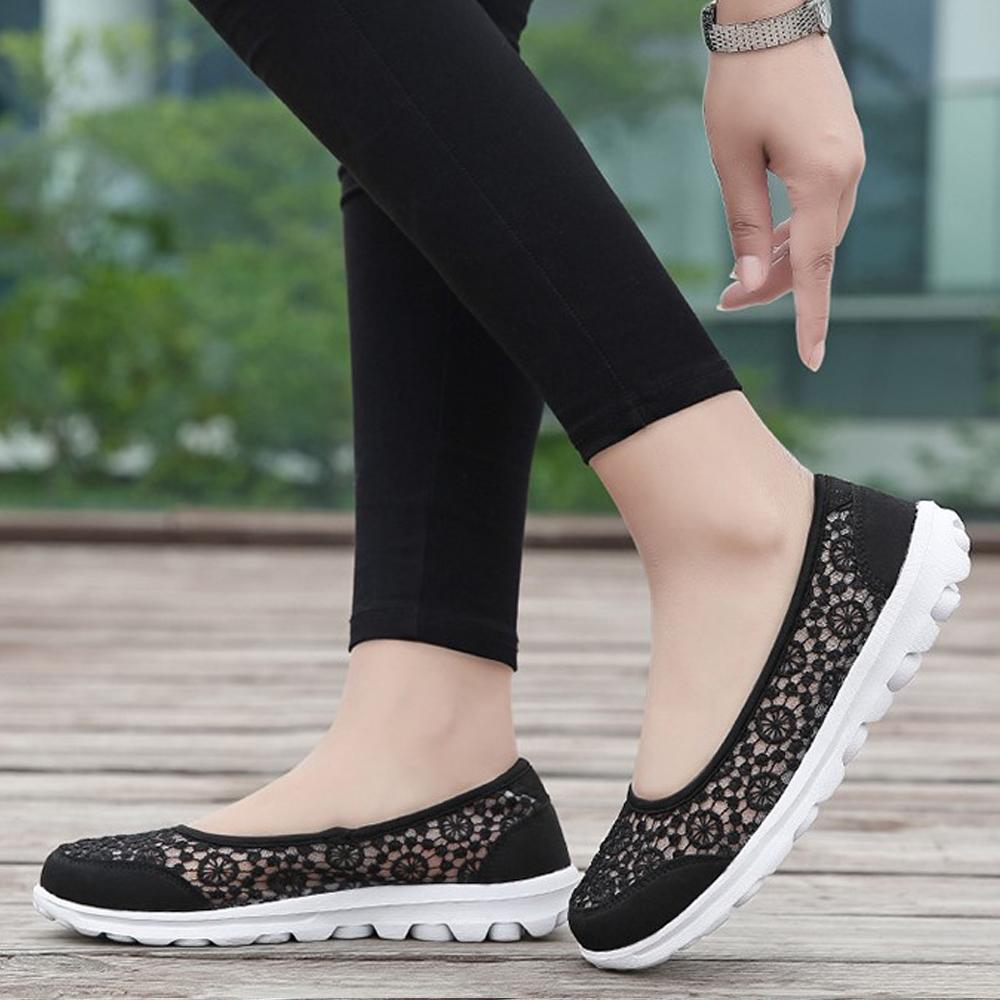 Women's Lace Screen Breathable Net Flat Shoes