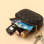 Diamond Textured Leather Double Layer Clutch Wallet