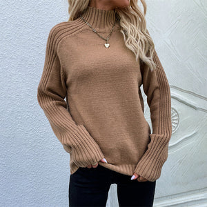 Loose Solid Color Turtleneck Sweater