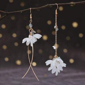 Asymmetric Flower Drop Earrings