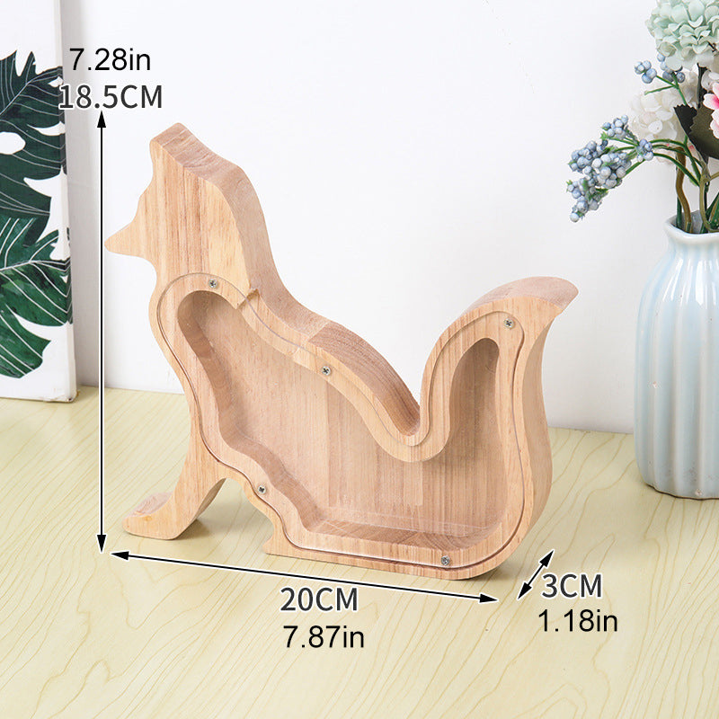 Wooden Animal Piggy Bank