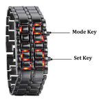 Men‘s Lava LED Digital Stainless Steel Bracelet Watch