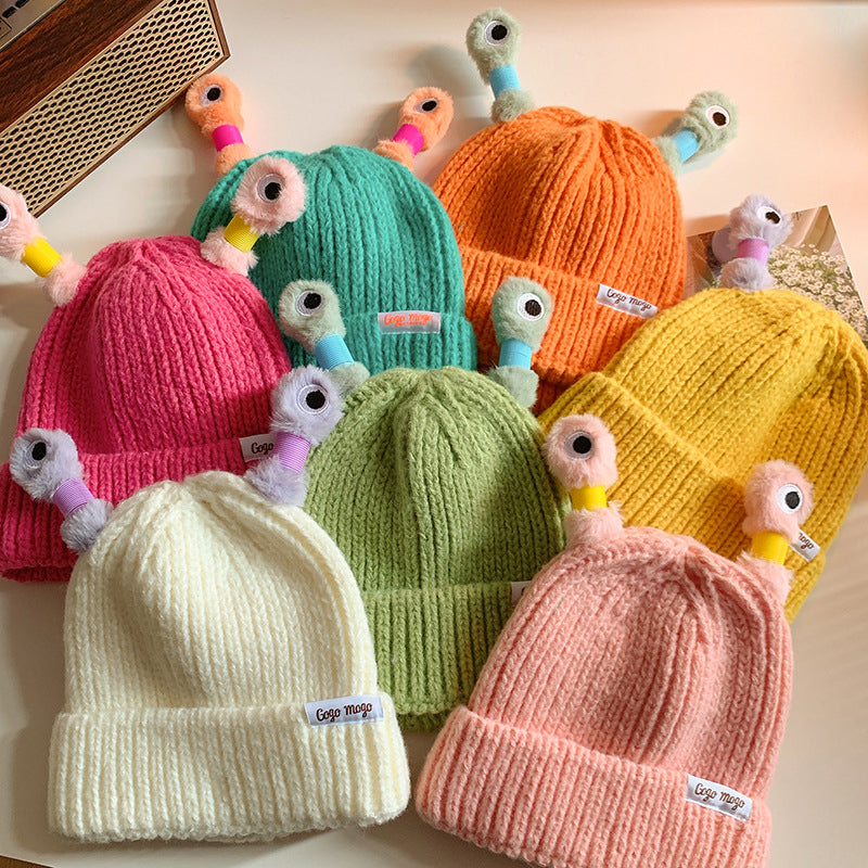 🐸Winter Parent-Child Cute Glowing Little Monster Knit Hat