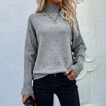 Loose Solid Color Turtleneck Sweater