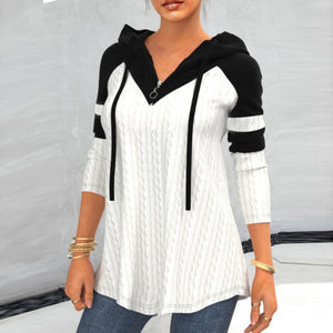 Long Sleeve Top with Hood and Zipper