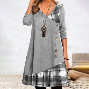 Long-sleeve Patchwork Dress