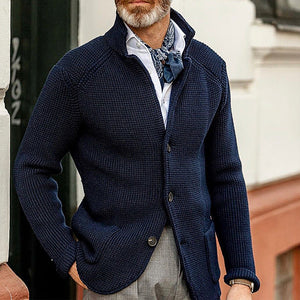 Men's Stand Collar Knitted Coat