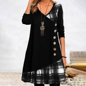 Long-sleeve Patchwork Dress