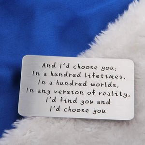 Anniversary Gifts for Couples, Long Distance Deployment Wallet Card for Him