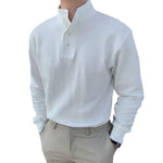 Men's High Neck and Long Sleeve Polo Shirt