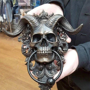 Baphomet Horned God Skull Hanging Door Knocker