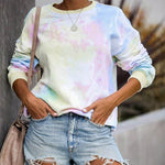 Tie-dye Crew Neck Long Sleeve T-Shirt