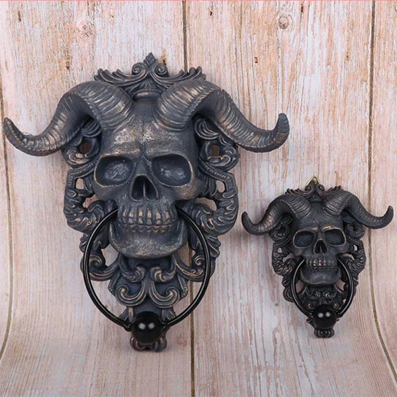 Baphomet Horned God Skull Hanging Door Knocker