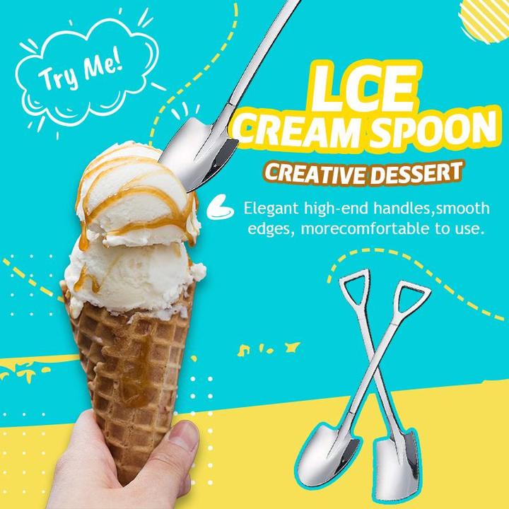 🥄🥄Creative Dessert Ice Cream 304 Stainless Steel Spade Spoon