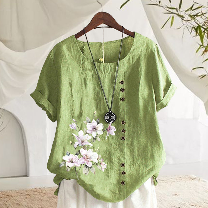 Floral Cotton Linen Shirt