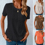 Women's Plain Short Sleeve Daily Basic Round Neck Regular T-shirt